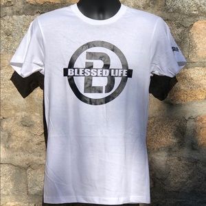 Blessed Life White and Black Logo Unisex Tee